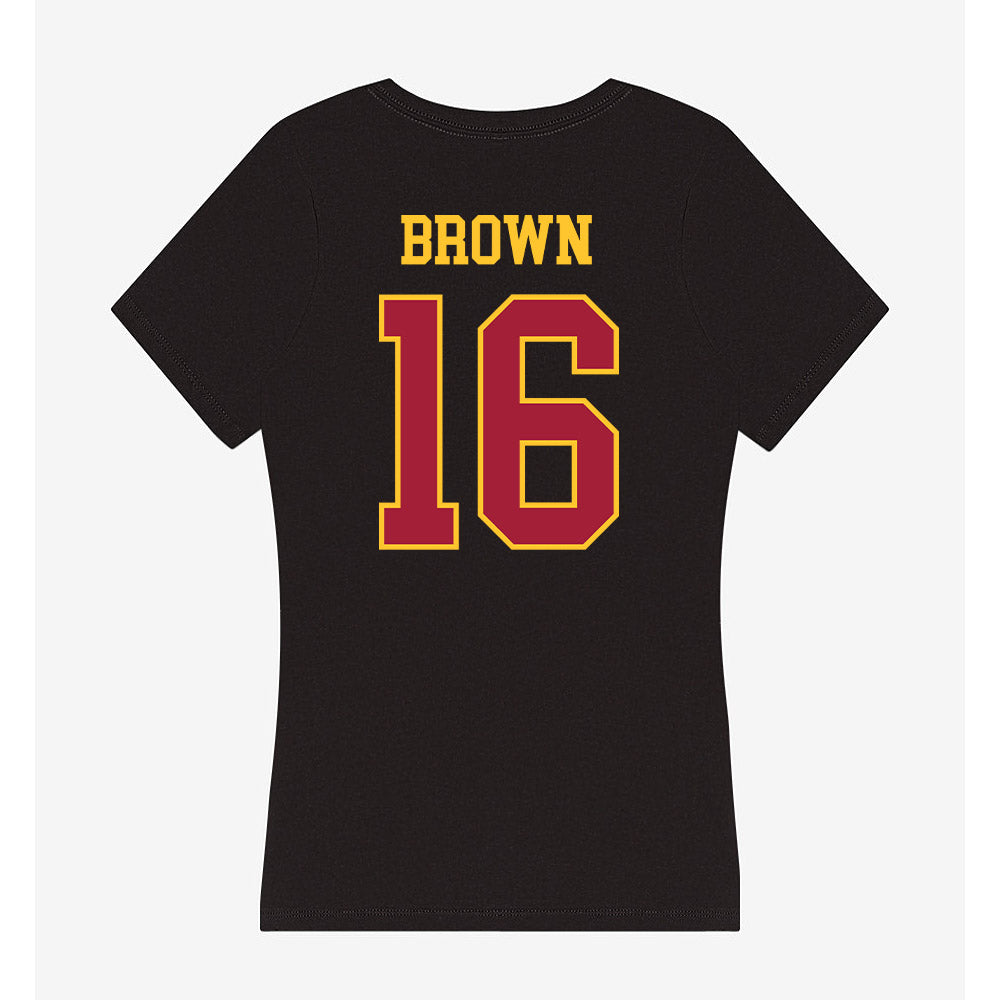 USC - NCAA Football : Prophet Brown - Women's V-Neck T-Shirt-1