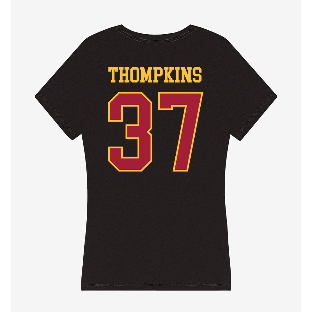 USC - NCAA Football : Devan Thompkins - Women's V-Neck T-Shirt-1