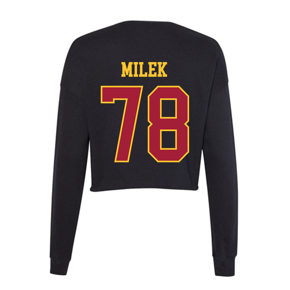 USC - NCAA Football : Andrew Milek - Women's Cropped Crew Fleece-1
