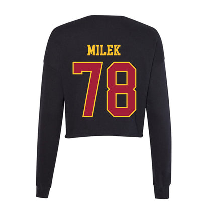 USC - NCAA Football : Andrew Milek - Women's Cropped Crew Fleece-1