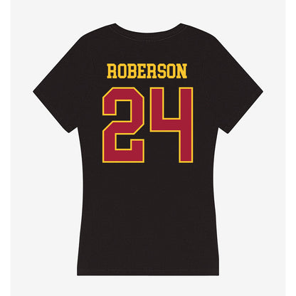 USC - NCAA Women's Lacrosse : Asjia Roberson - Women's V-Neck T-Shirt-1