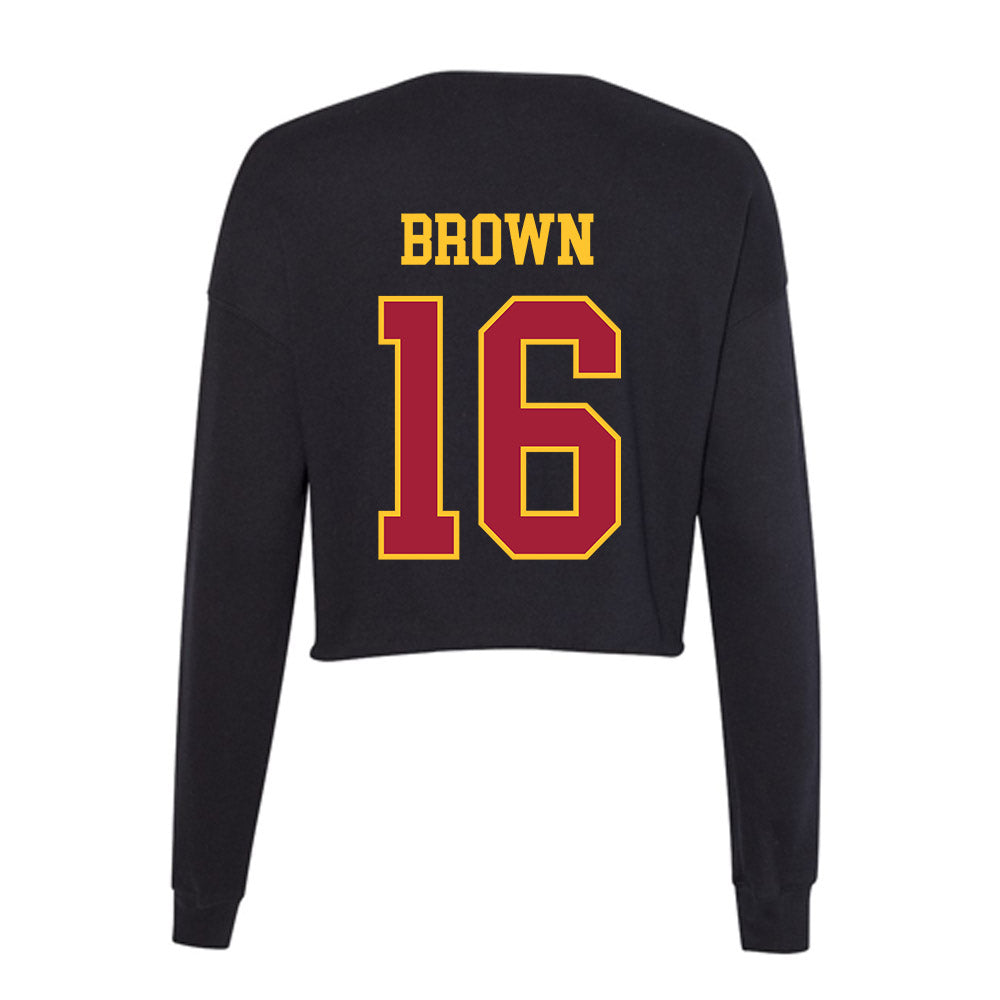 USC - NCAA Football : Prophet Brown - Women's Cropped Crew Fleece-1