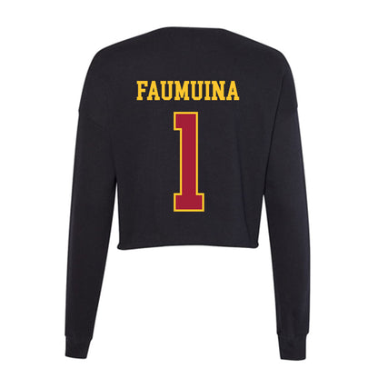 USC - NCAA Women's Volleyball : Adonia Faumuina - Women's Cropped Crew Fleece-1