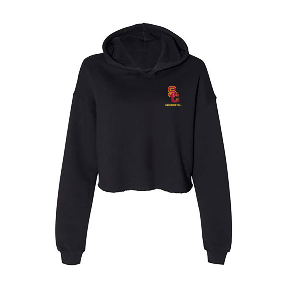USC - NCAA Beach Volleyball : Ashley Pater - Women's Crop Fleece Hoodie-0