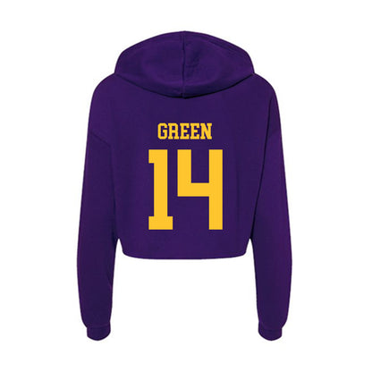 LSU - NCAA Football : Trey'Dez Green - Women's Crop Fleece Hoodie-1