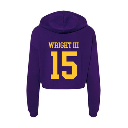 LSU - NCAA Football : Phillip Wright III - Women's Crop Fleece Hoodie-1
