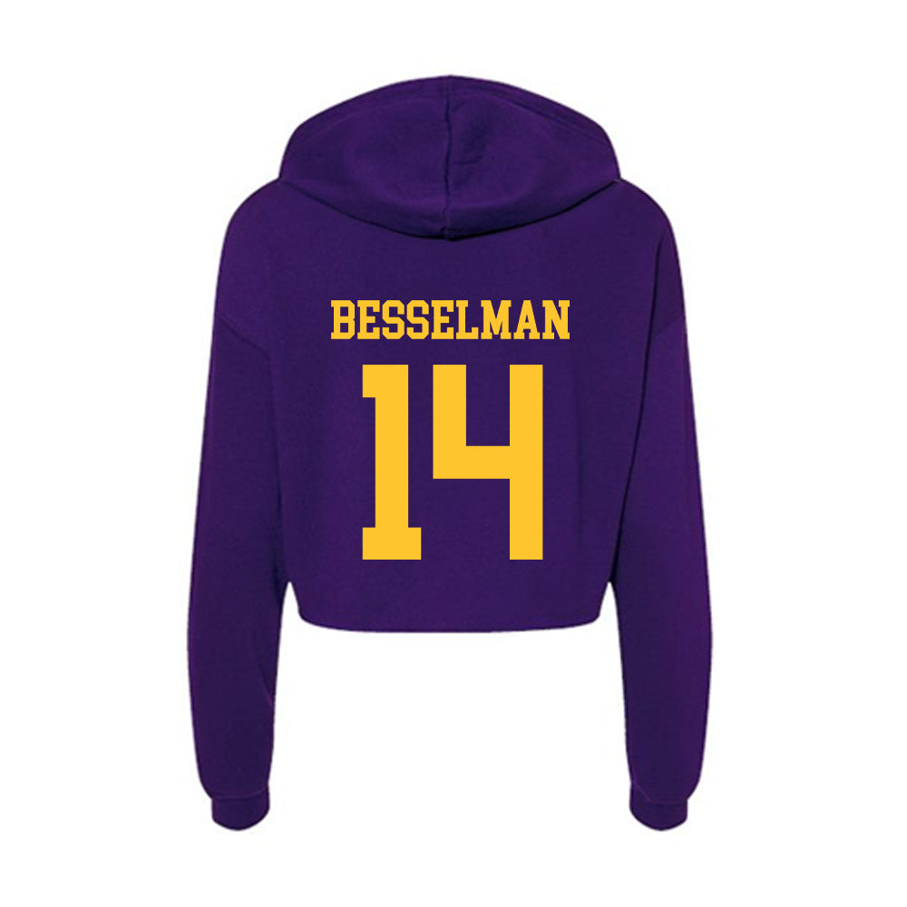 LSU - NCAA Women's Basketball : Izzy Besselman - Women's Crop Fleece Hoodie-1