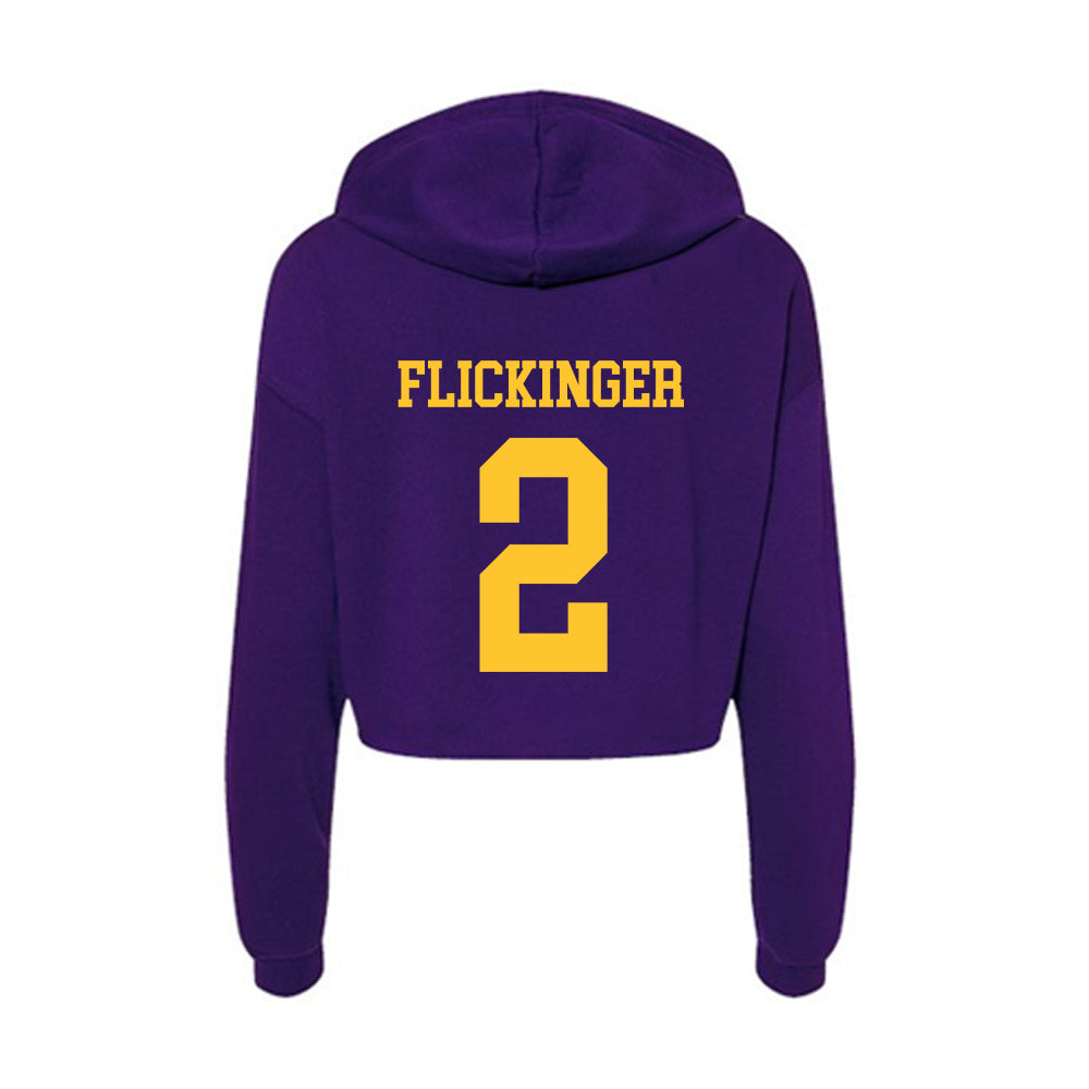 LSU - NCAA Women's Volleyball : Paige Flickinger - Women's Crop Fleece Hoodie-1