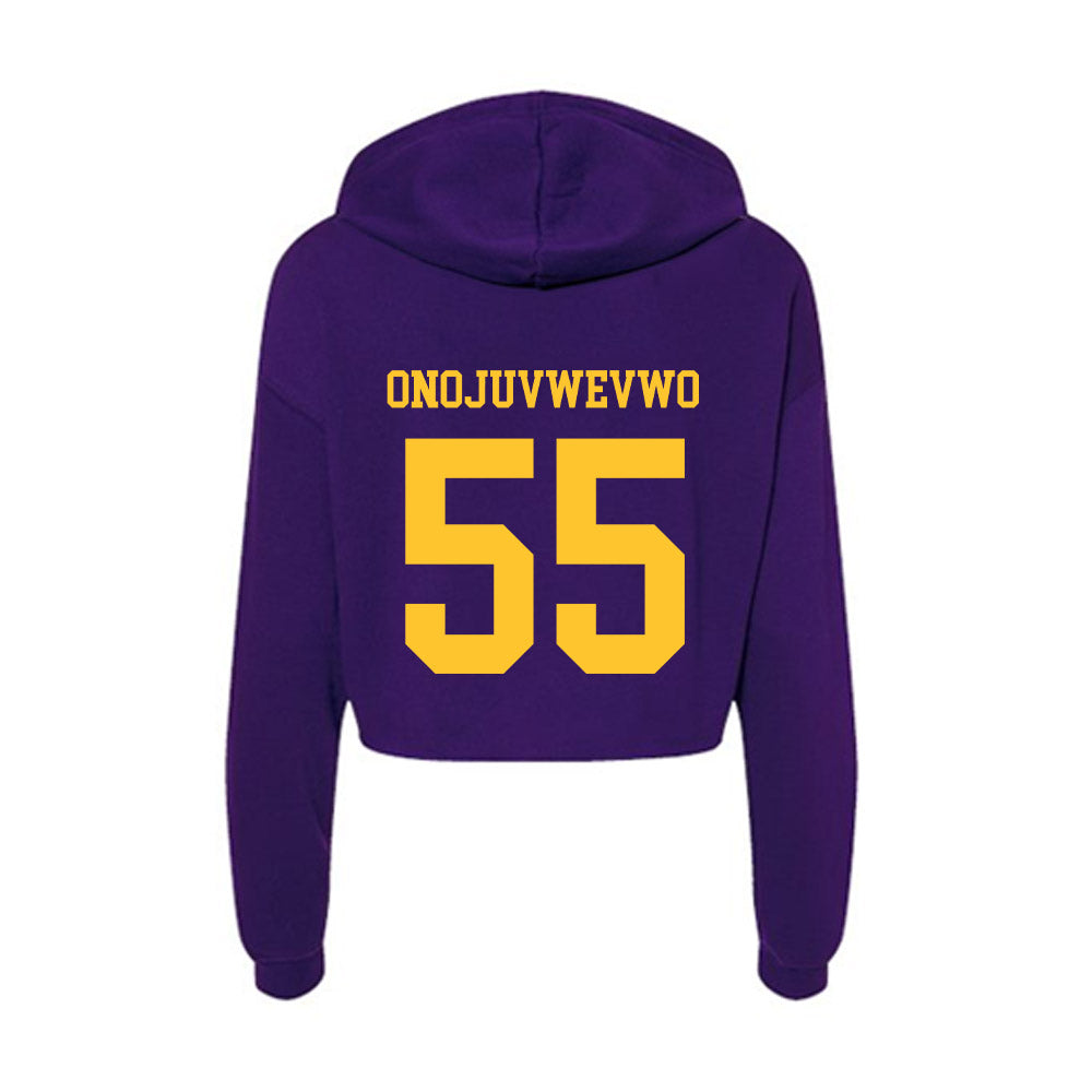 LSU - NCAA Women's Track & Field : Ella Onojuvwevwo - Women's Crop Fleece Hoodie-1