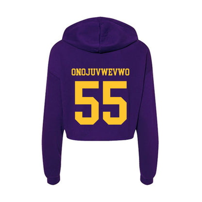 LSU - NCAA Women's Track & Field : Ella Onojuvwevwo - Women's Crop Fleece Hoodie-1