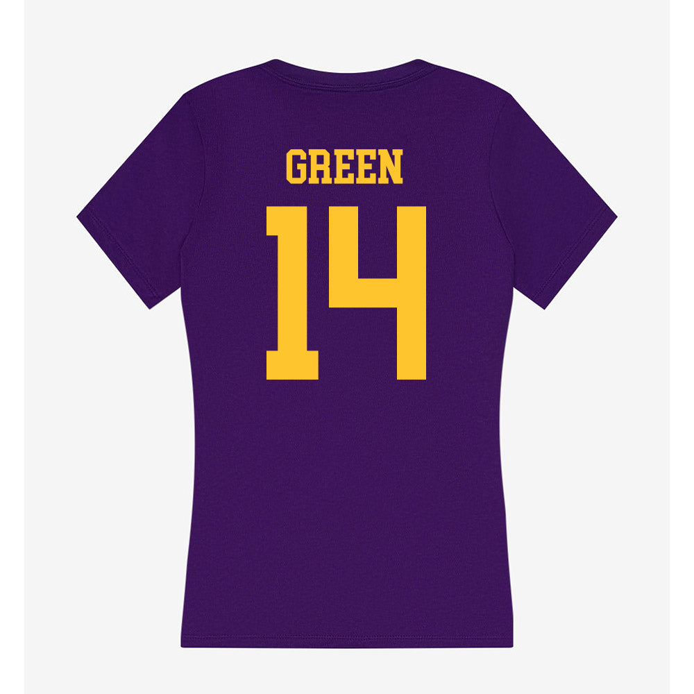 LSU - NCAA Football : Trey'Dez Green - Women's V-Neck T-Shirt-1