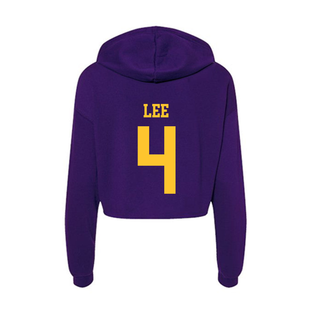 LSU - NCAA Women's Volleyball : Angie Lee - Women's Crop Fleece Hoodie-1