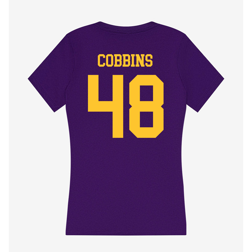 LSU - NCAA Football : Kolaj Cobbins - Women's V-Neck T-Shirt-1