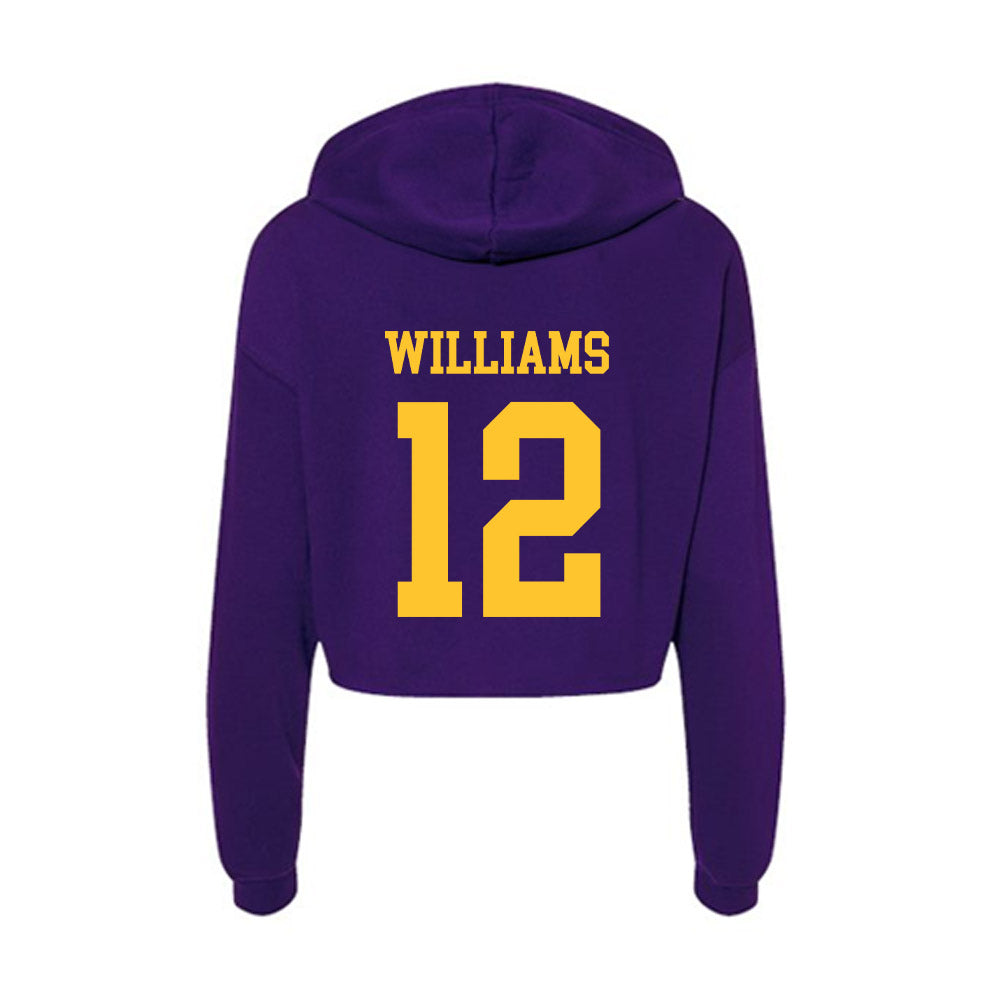 LSU - NCAA Women's Basketball : Mikaylah Williams - Women's Crop Fleece Hoodie-1