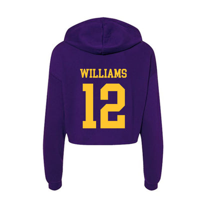 LSU - NCAA Women's Basketball : Mikaylah Williams - Women's Crop Fleece Hoodie-1