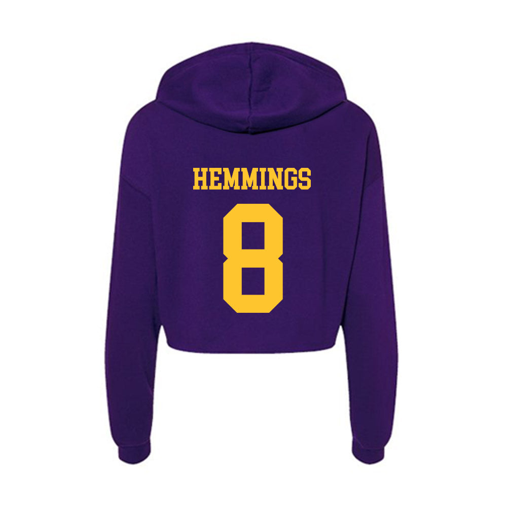 LSU - NCAA Women's Volleyball : Ella Hemmings - Women's Crop Fleece Hoodie-1