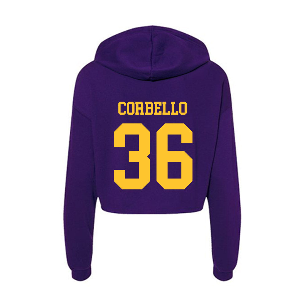 LSU - NCAA Football : Aidan Corbello - Women's Crop Fleece Hoodie-1