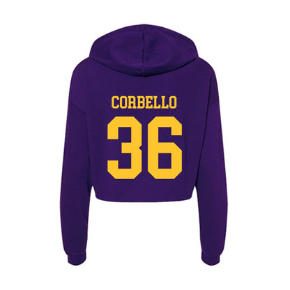 LSU - NCAA Football : Aidan Corbello - Women's Crop Fleece Hoodie-1