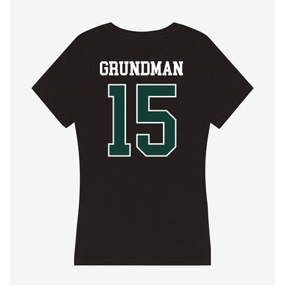 Michigan State - NCAA Baseball : Gannon Grundman - Women's V-Neck T-Shirt-1