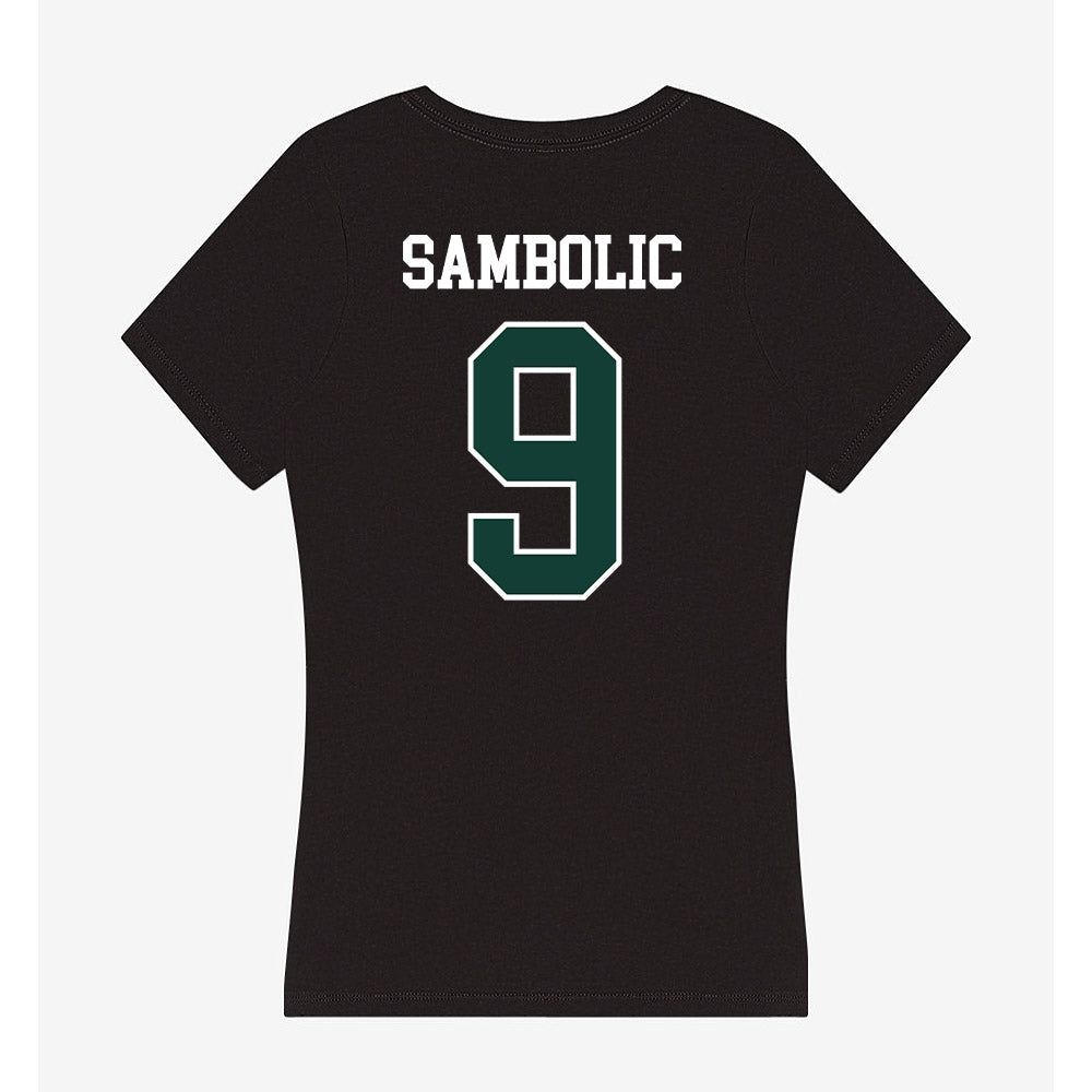 Michigan State - NCAA Women's Basketball : Sara Sambolic - Women's V-Neck T-Shirt-1