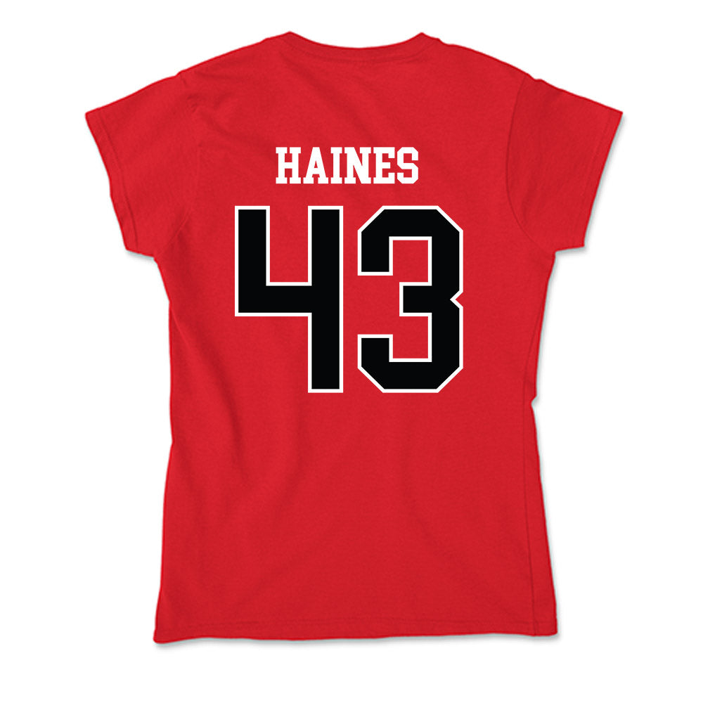 Rutgers - NCAA Baseball : Finn Haines - Soft Style Women’s T-Shirt-1