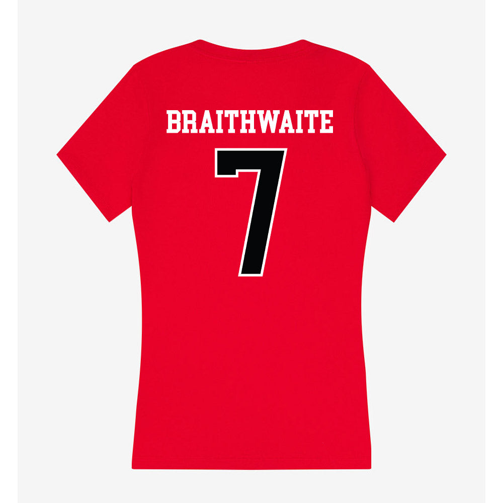 Rutgers - NCAA Football : Dylan Braithwaite - Women's V-Neck T-Shirt-1