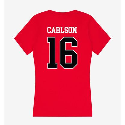 Rutgers - NCAA Men's Soccer : Dylan Carlson - Women's V-Neck T-Shirt-1