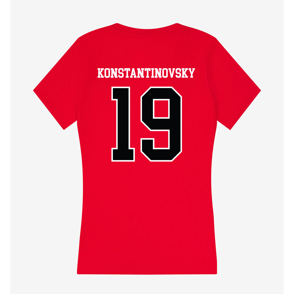 Rutgers - NCAA Baseball : Zack Konstantinovsky - Women's V-Neck T-Shirt-1