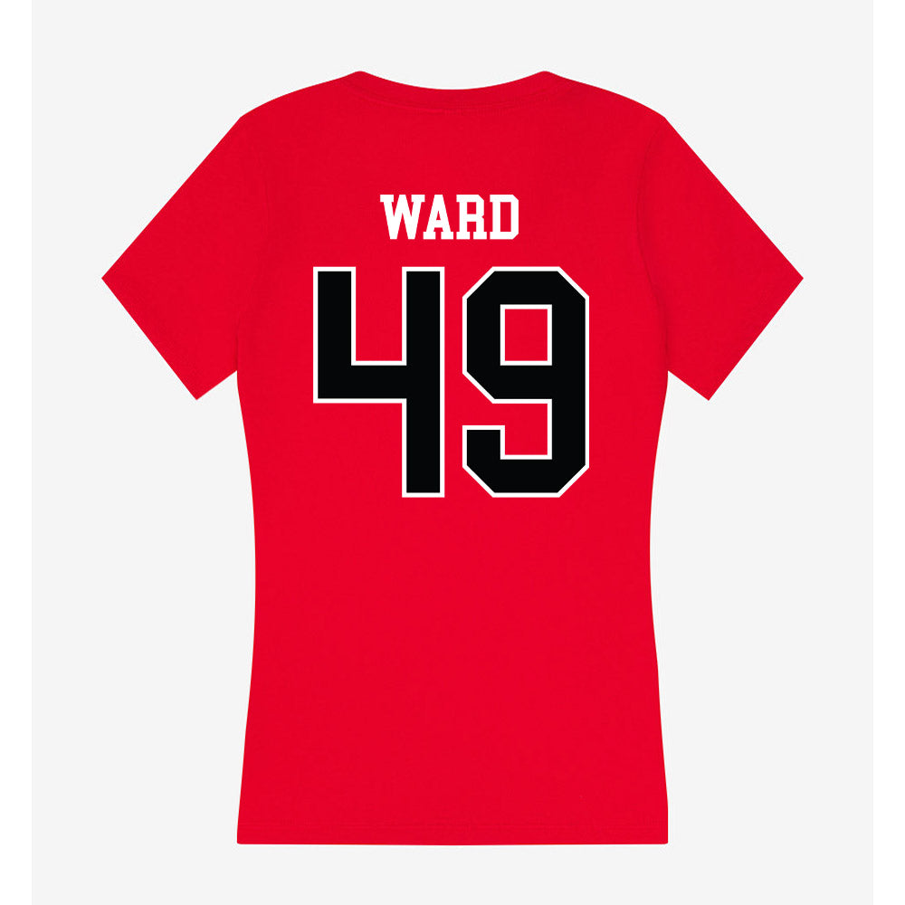 Rutgers - NCAA Football : Evan Ward - Women's V-Neck T-Shirt-1