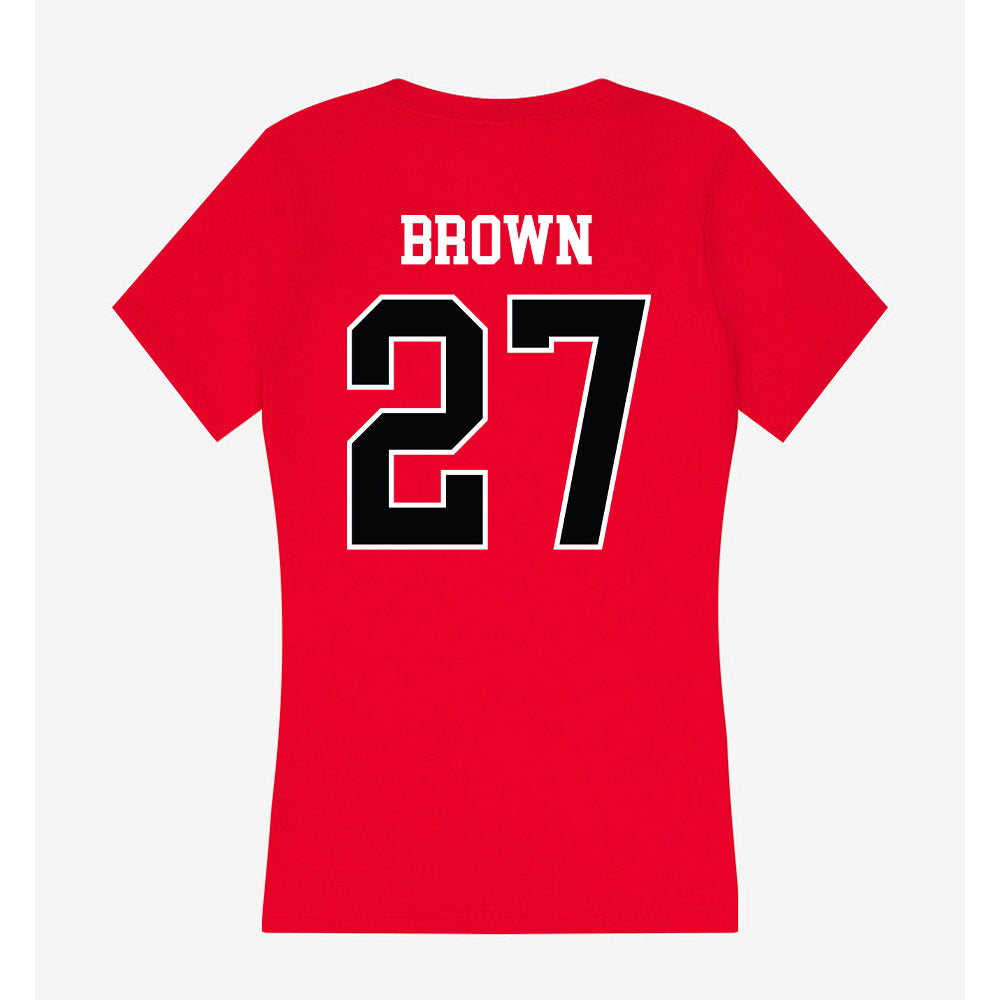 Rutgers - NCAA Football : Samuel Brown - Women's V-Neck T-Shirt-1