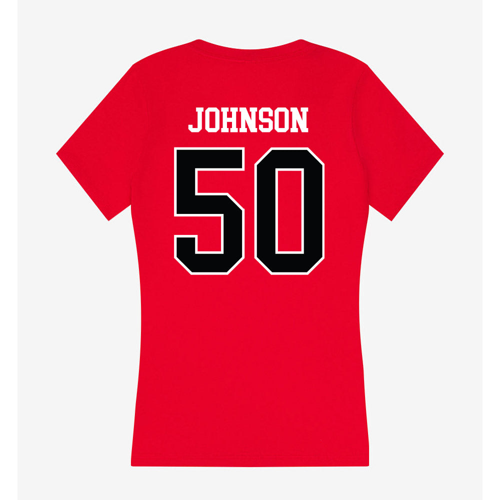Rutgers - NCAA Softball : Dezaria Johnson - Women's V-Neck T-Shirt-1
