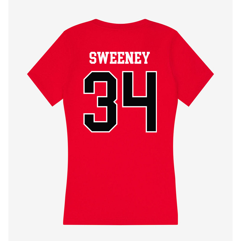 Rutgers - NCAA Baseball : Jack Sweeney - Women's V-Neck T-Shirt-1