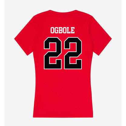 Rutgers - NCAA Men's Basketball : Emannuel Ogbole - Women's V-Neck T-Shirt-1