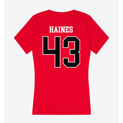 Rutgers - NCAA Baseball : Finn Haines - Women's V-Neck T-Shirt-1