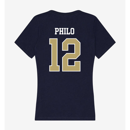 Georgia Tech - NCAA Football : Aaron Philo - Women's V-Neck T-Shirt-1