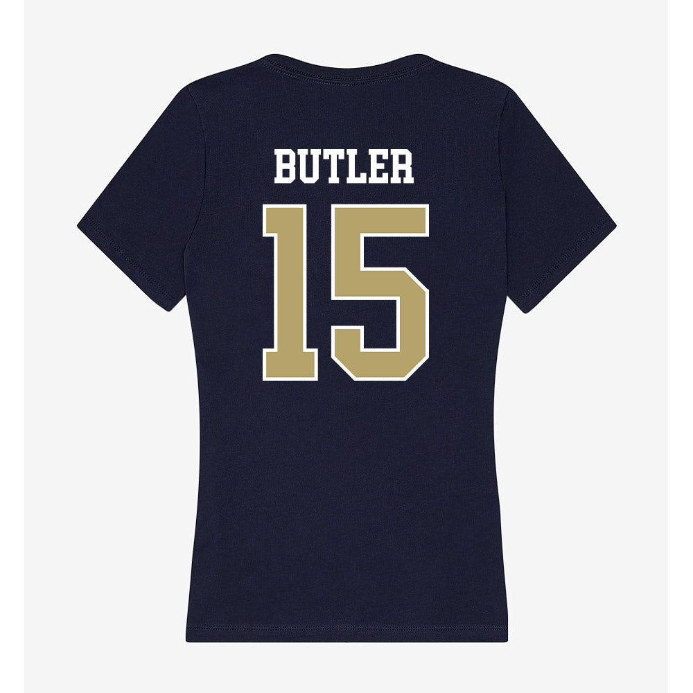Georgia Tech - NCAA Football : Tah'J Butler - Women's V-Neck T-Shirt-1