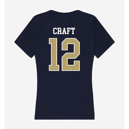 Georgia Tech - NCAA Men's Basketball : Kam Craft - Women's V-Neck T-Shirt-1