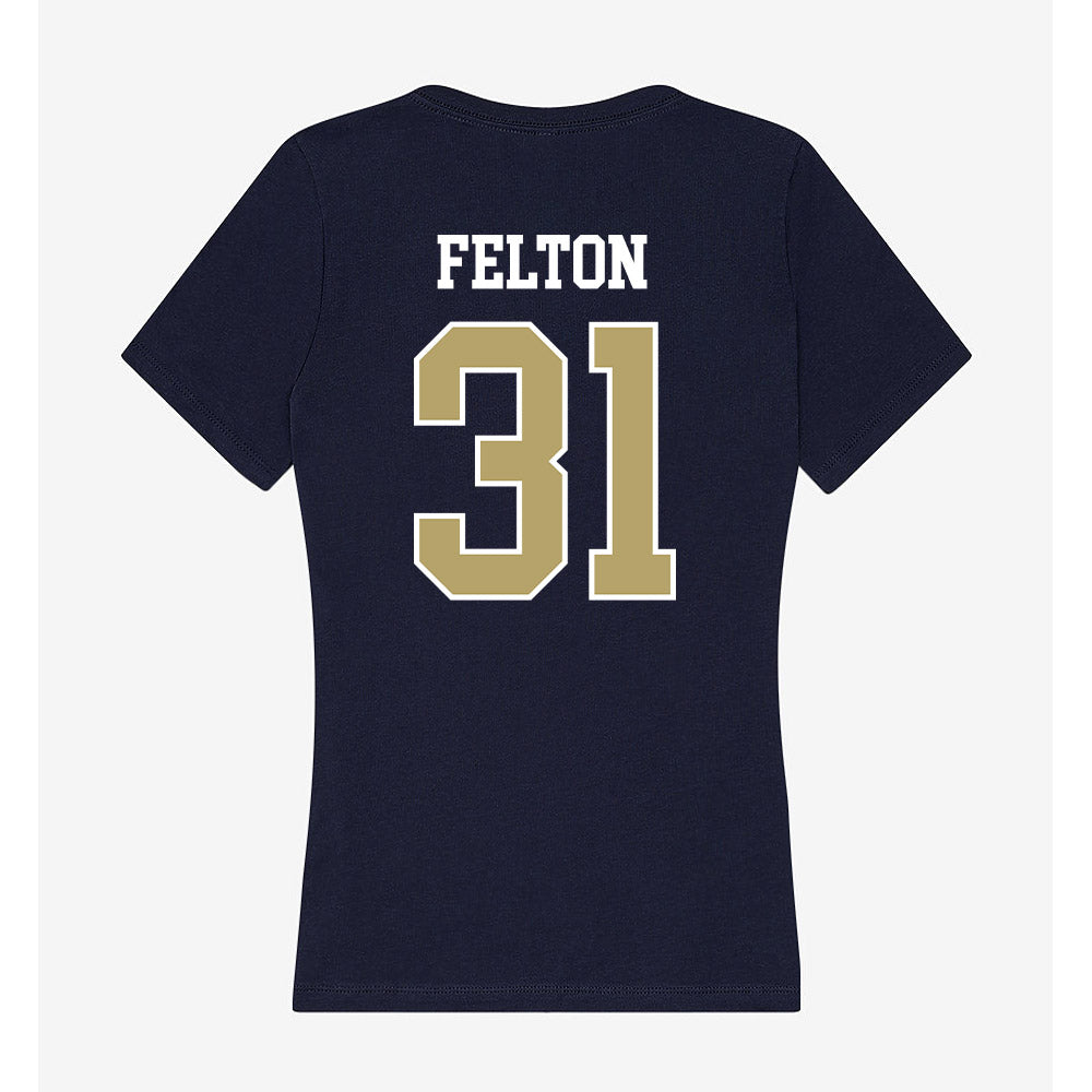 Georgia Tech - NCAA Football : Fenix Felton - Women's V-Neck T-Shirt-1