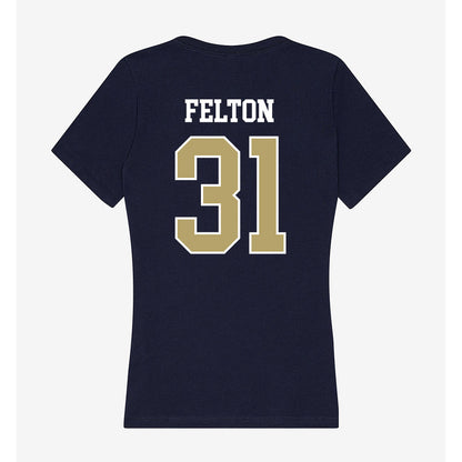 Georgia Tech - NCAA Football : Fenix Felton - Women's V-Neck T-Shirt-1
