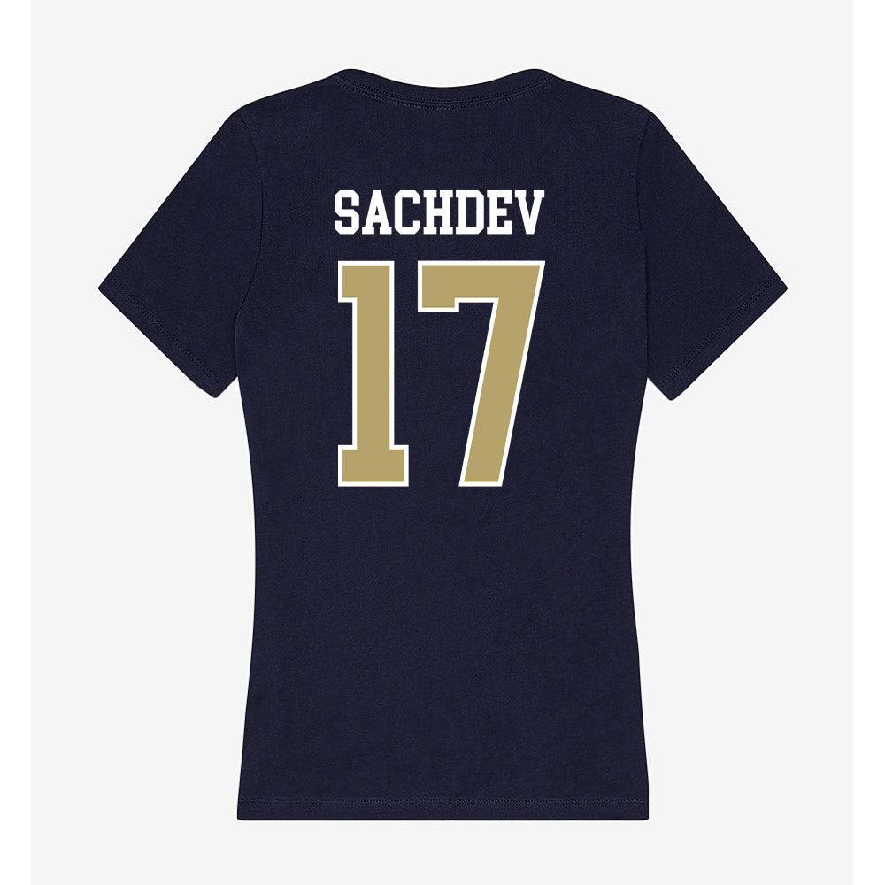 Georgia Tech - NCAA Men's Tennis : Rohan Sachdev - Women's V-Neck T-Shirt-1