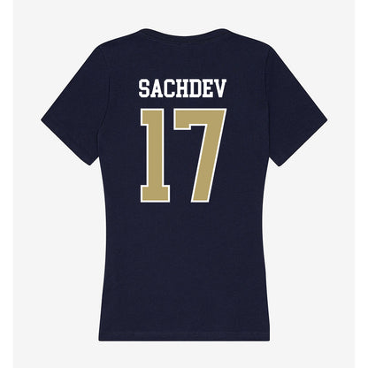 Georgia Tech - NCAA Men's Tennis : Rohan Sachdev - Women's V-Neck T-Shirt-1