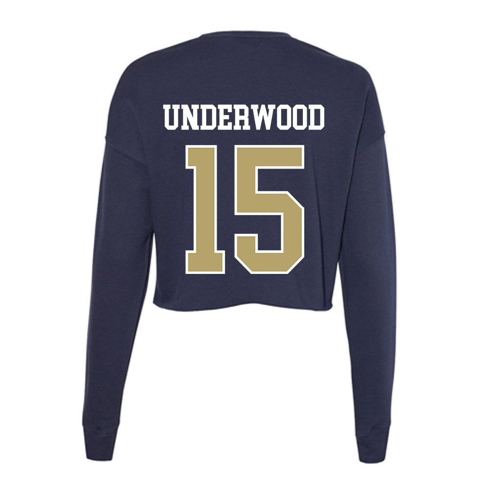 Georgia Tech - NCAA Baseball : Cooper Underwood - Women's Cropped Crew Fleece-1