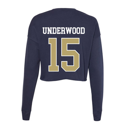 Georgia Tech - NCAA Baseball : Cooper Underwood - Women's Cropped Crew Fleece-1