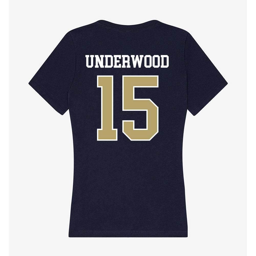 Georgia Tech - NCAA Baseball : Cooper Underwood - Women's V-Neck T-Shirt-1