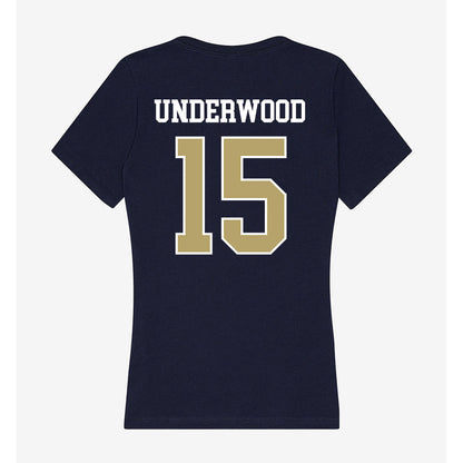 Georgia Tech - NCAA Baseball : Cooper Underwood - Women's V-Neck T-Shirt-1