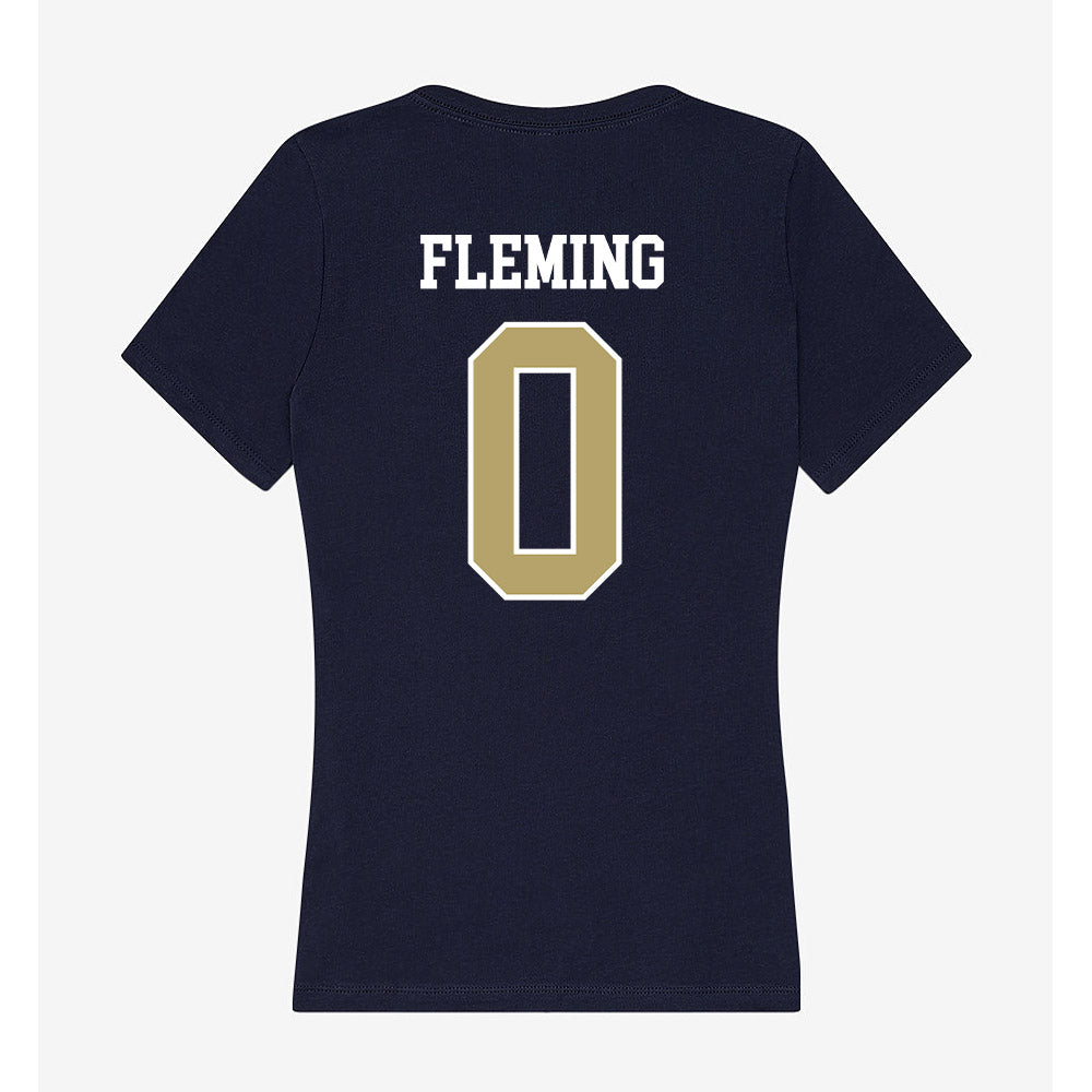 Georgia Tech - NCAA Men's Basketball : Akai Fleming - Women's V-Neck T-Shirt-1