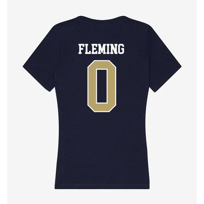Georgia Tech - NCAA Men's Basketball : Akai Fleming - Women's V-Neck T-Shirt-1