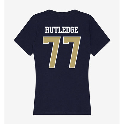 Georgia Tech - NCAA Football : Keylan Rutledge - Women's V-Neck T-Shirt-1