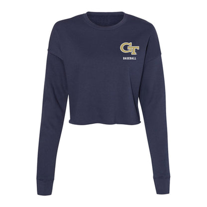 Georgia Tech - NCAA Baseball : Kayden Campbell - Women's Cropped Crew Fleece-0
