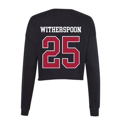 Oklahoma - NCAA Baseball : Malachi Witherspoon - Women's Cropped Crew Fleece-1